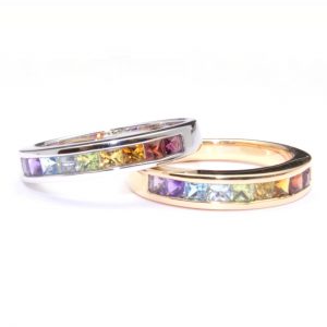 Ring Riviera mini 585/- Gelbgold Regenbogen