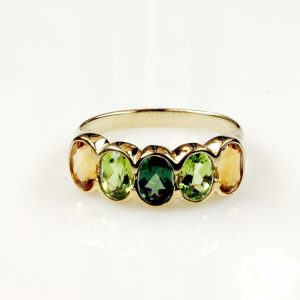 Ring Colours 585/- Gelbgold Turmalin-Peridot-Citrin
