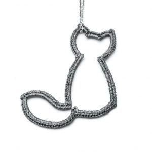 Katzen Anhänger Silber geschwärzt